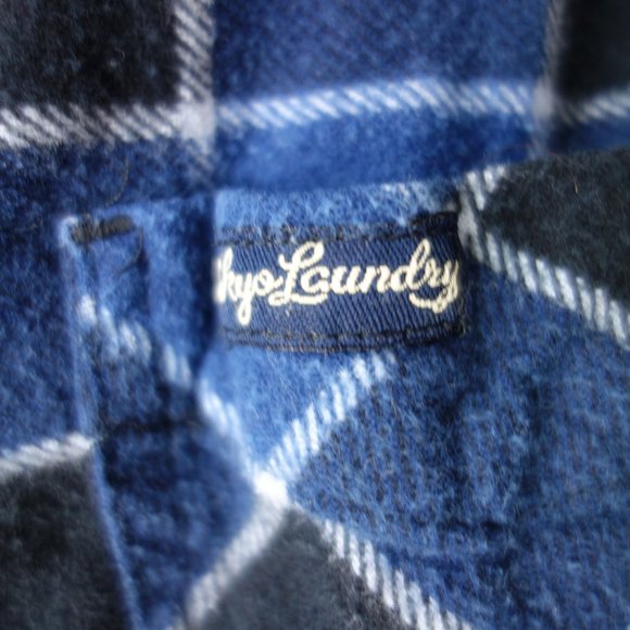 Tokyo Landry Blue Plaid Casual Button Down Shirt Size S - Picture 4 of 10